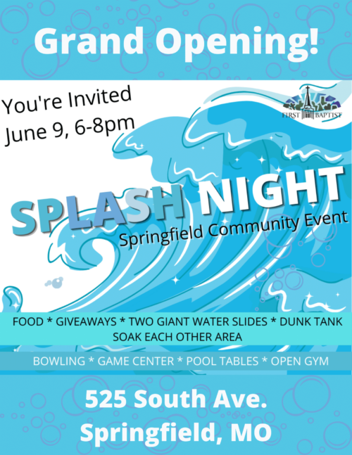 Splash Night June 9th 6-8pm